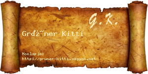 Grüner Kitti névjegykártya