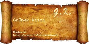 Grüner Kitti névjegykártya